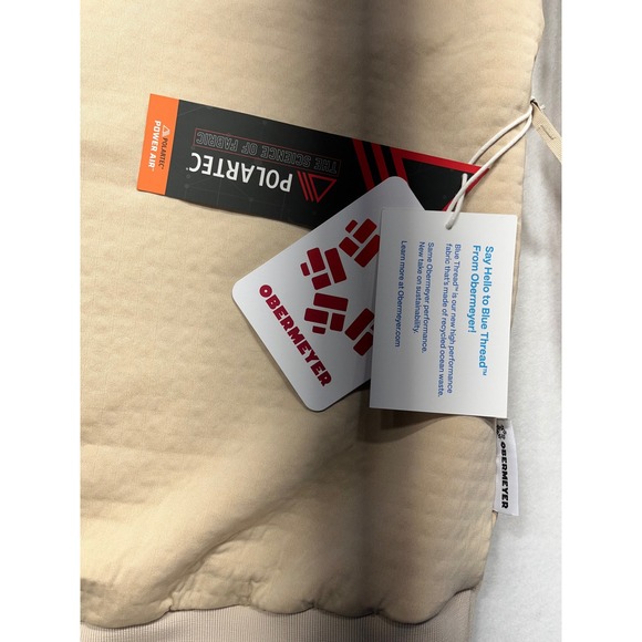 Obermeyer Quilted Fleece Pullover Sweatshirt Beige Polartec Size S - Picture 3 of 7